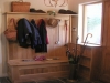 Oak Bench and panelled shelf
